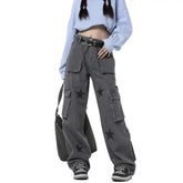 Star High Waist Straight Baggy Wide Leg Jeans